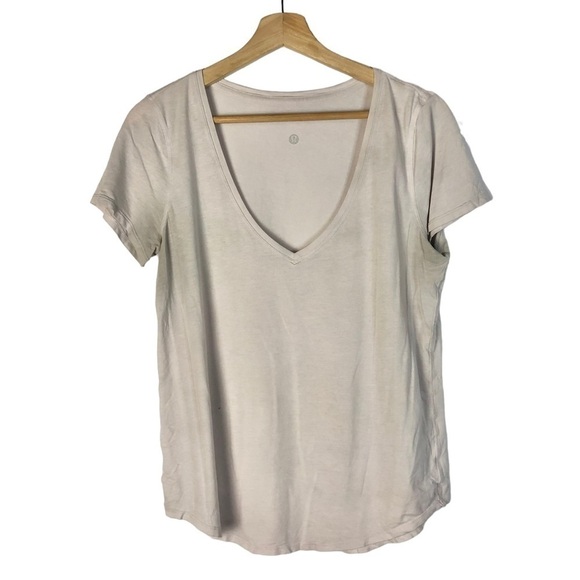 Lululemon Love Tee V Pink Glow Short Sleeve Athletic T-Shirt 6 - Picture 3 of 5